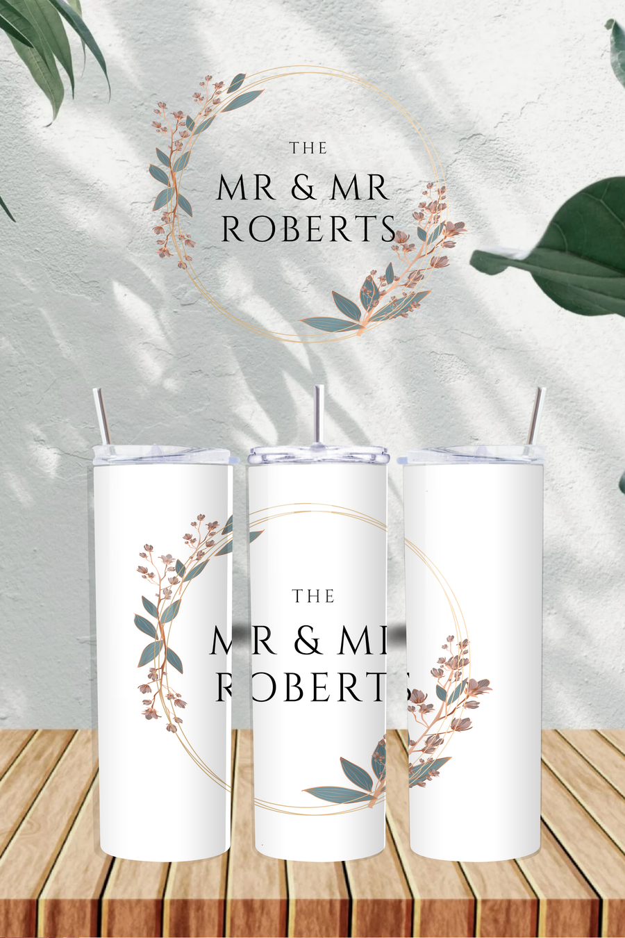 Personalised Name Flowers 20oz Tumbler