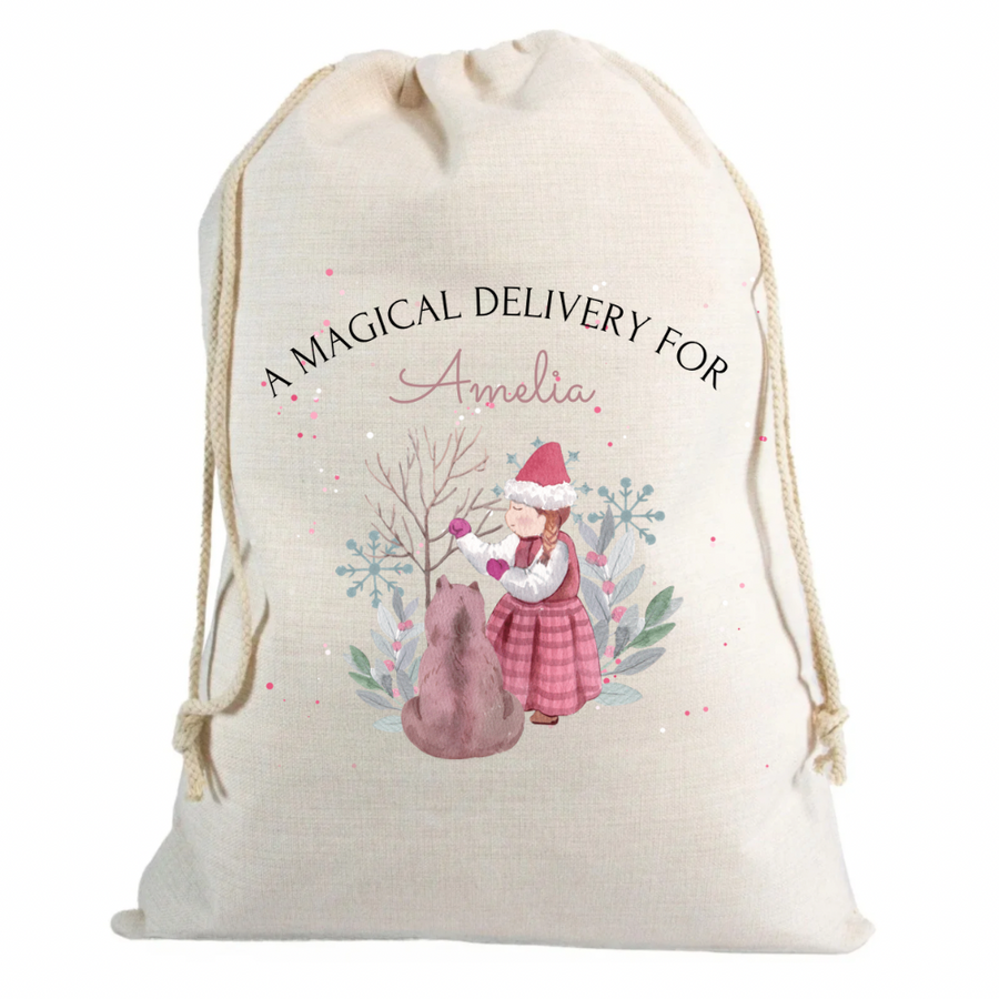 Christmas Sack Girls with Name