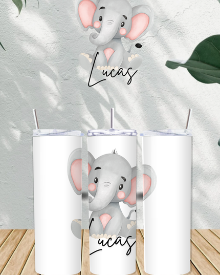 Personalised Name with Elephant 20oz Tumbler - Demo Design Gifts