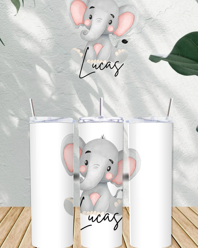 Personalised Name with Elephant 20oz Tumbler - Demo Design Gifts
