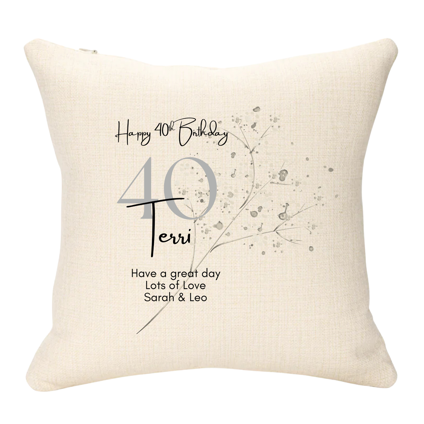 40th Birthday Personalised Cushion