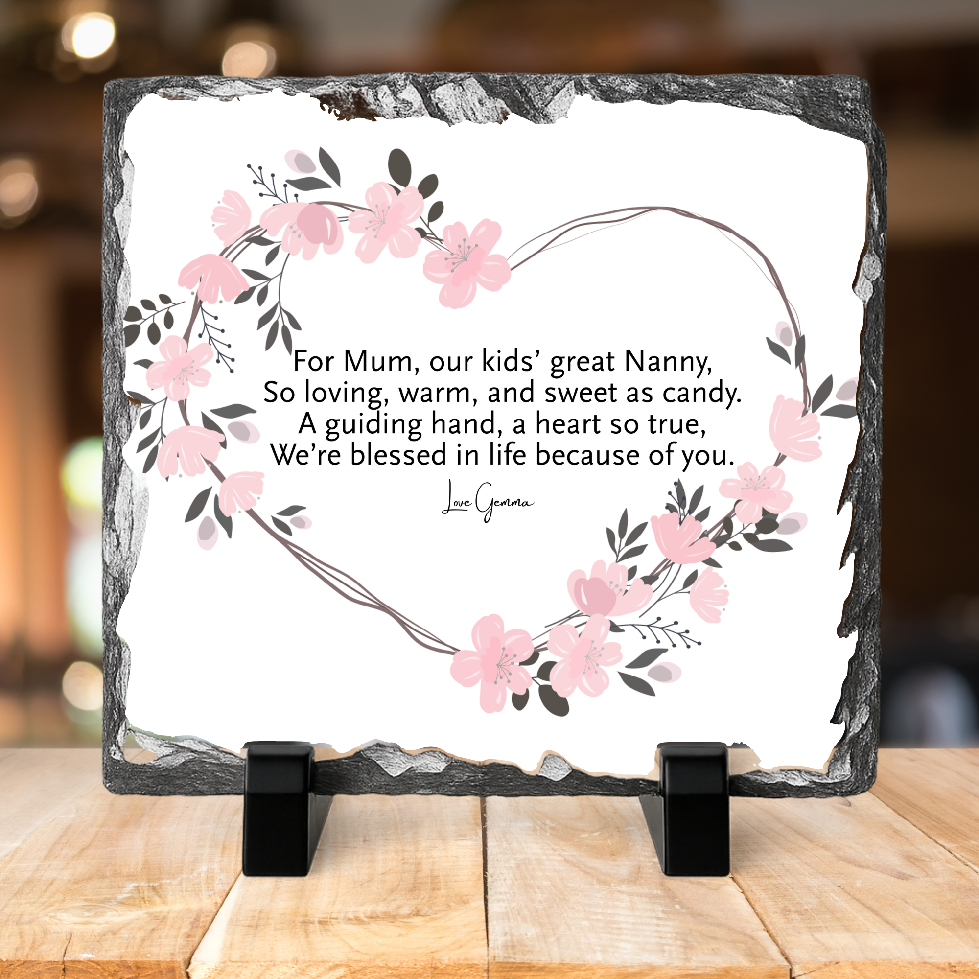 Family Poem Photo Slate with Photo’s 20x20cm