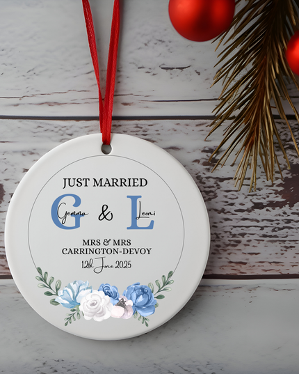 Wedding Name and Date Ornament - Demo Design Gifts