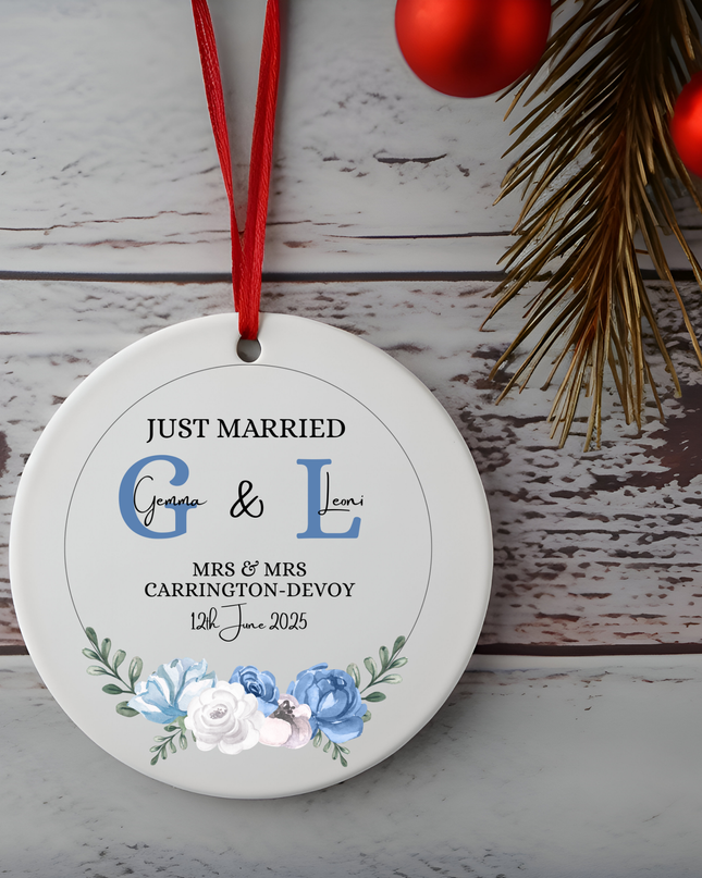 Wedding Name and Date Ornament - Demo Design Gifts