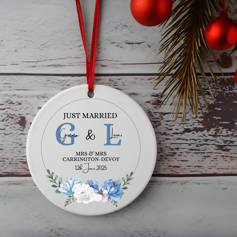 Wedding Name and Date Ornament