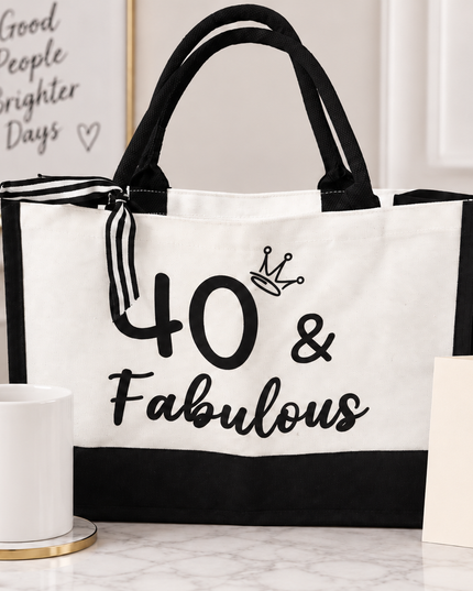Personalised 40th Birthday Gift Set – Mug, Card, Gift Bag & Photo Slate
