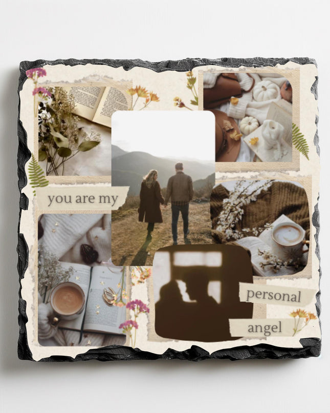 Photo Slate Coaster Square 9cm - Demo Design Gifts