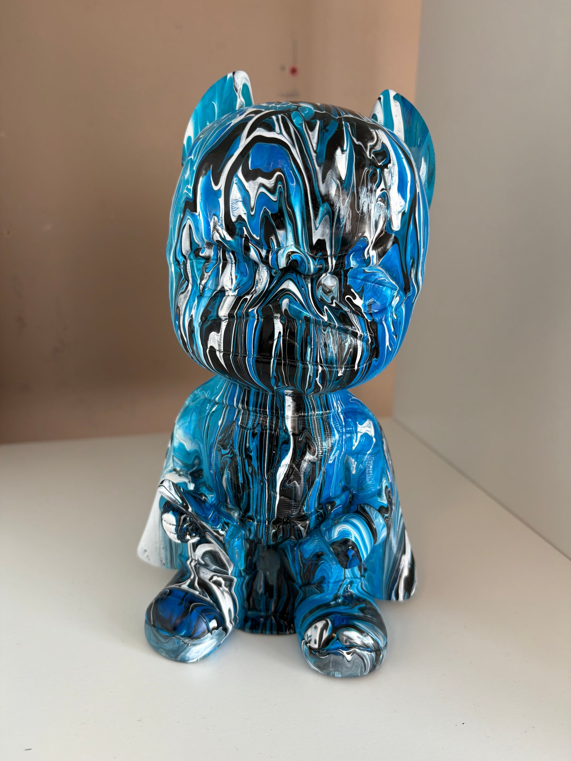 Bat Man Bear Money Box Acrylic Pouring Figure