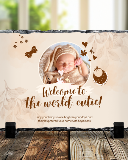 Welcome Cutie Photo Slate 19x29cm - Demo Design Gifts