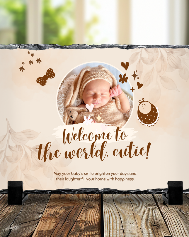 Welcome Cutie Photo Slate 19x29cm - Demo Design Gifts