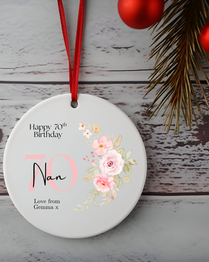 70th Birthday Ornament - Demo Design Gifts