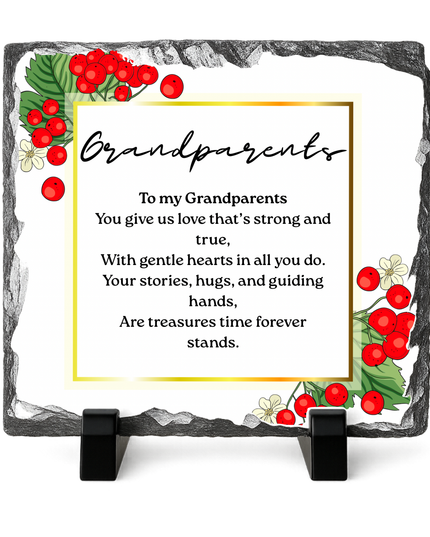 Family Poem Photo Slate with Photo’s 20x20cm - Demo Design Gifts