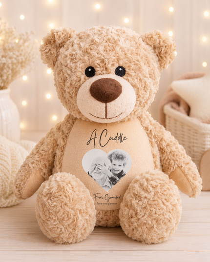 A Cuddle from Grandad in Heaven Heart Version Teddy