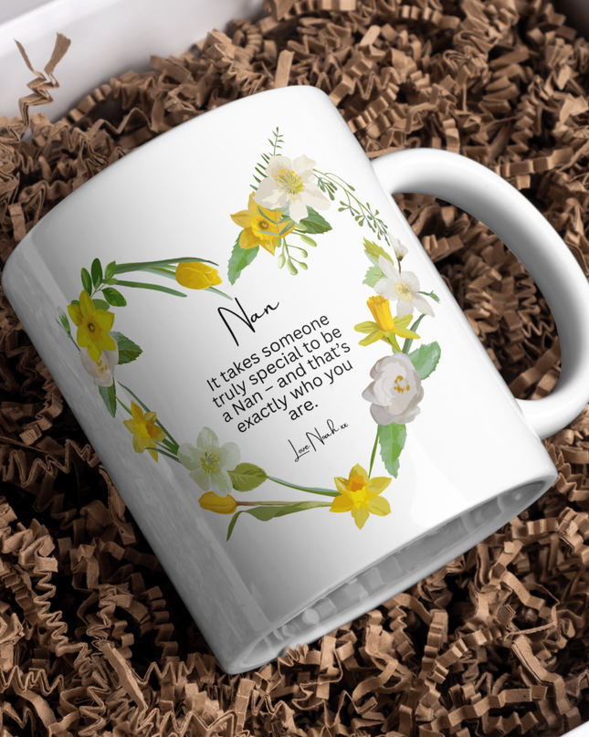Nan Yellow Flowers Personalised Mug - Demo Design Gifts