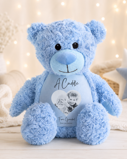 A Cuddle from Grandad in Heaven Heart Version Teddy