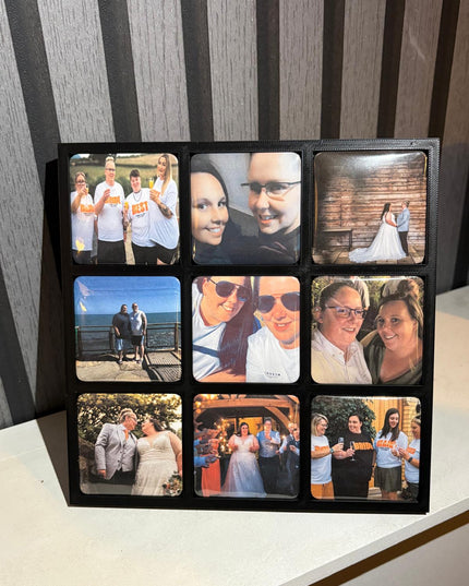 9 Image Frame with Photo Magnet, Multi-Photo Display, Picture Frame, Home Decor, Gift for Family, Magnetic Photo Frame