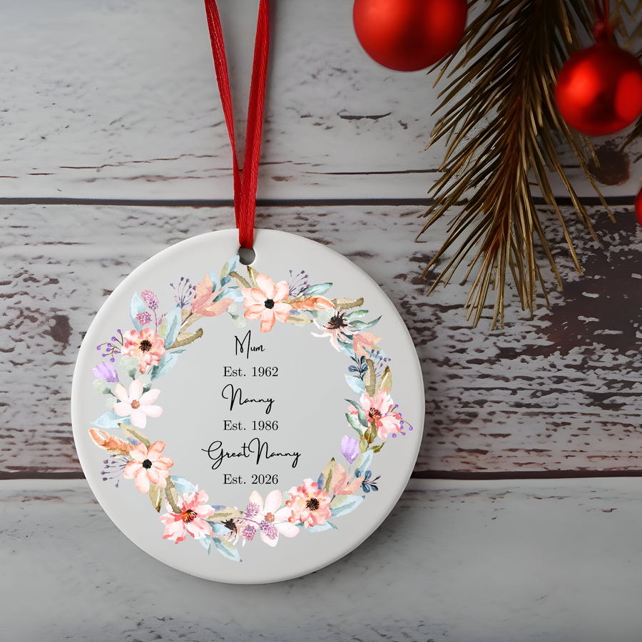 Generations Name and Date Ornament