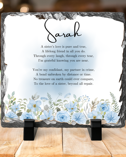 Family Poem Photo Slate with Photo’s 20x20cm - Demo Design Gifts