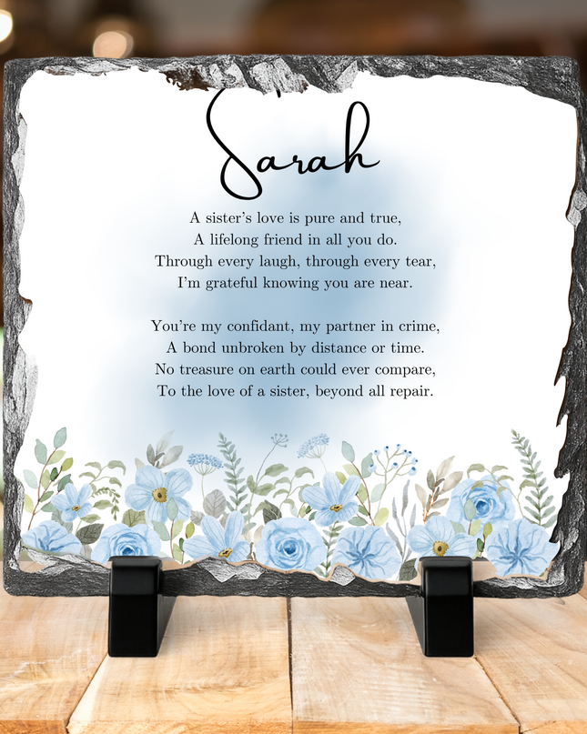 Family Poem Photo Slate with Photo’s 20x20cm - Demo Design Gifts