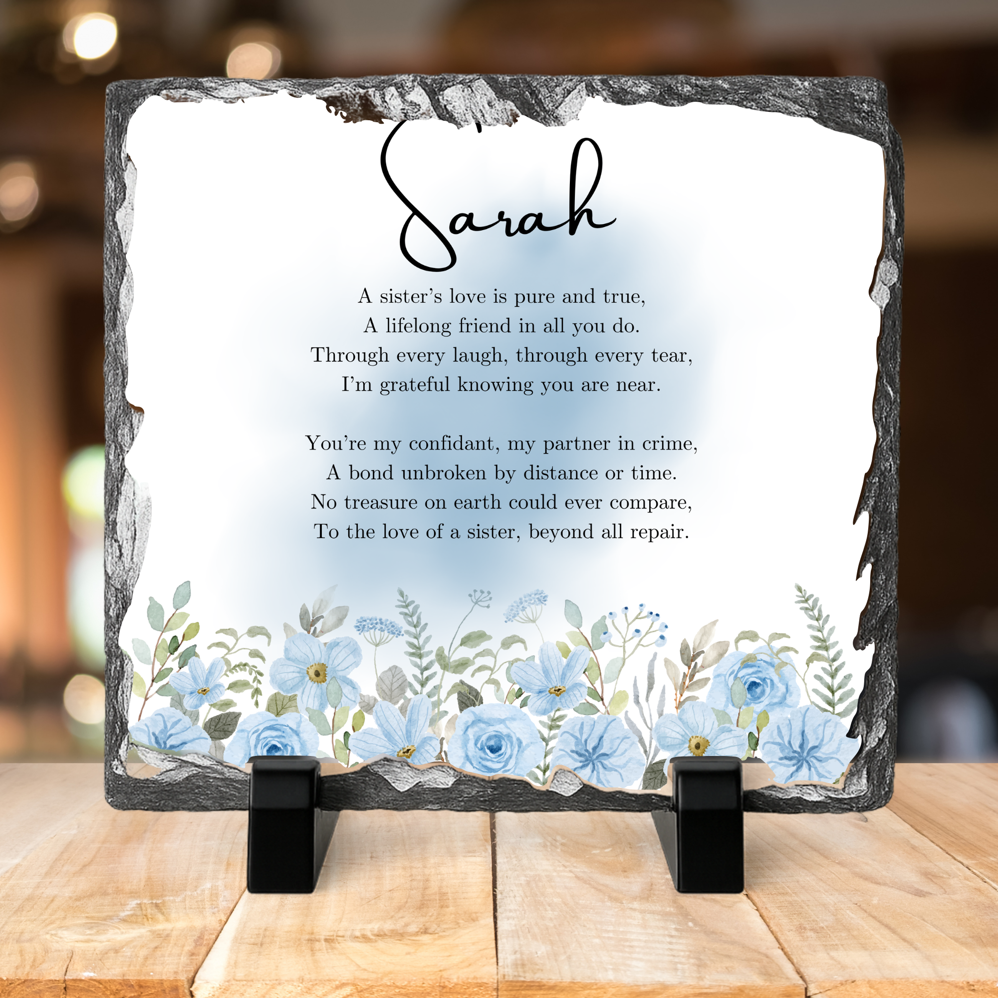 Family Poem Photo Slate with Photo’s 20x20cm