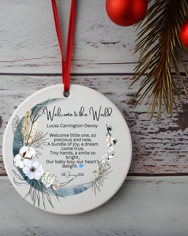 Welcome to the World Baby Ornament - Demo Design Gifts