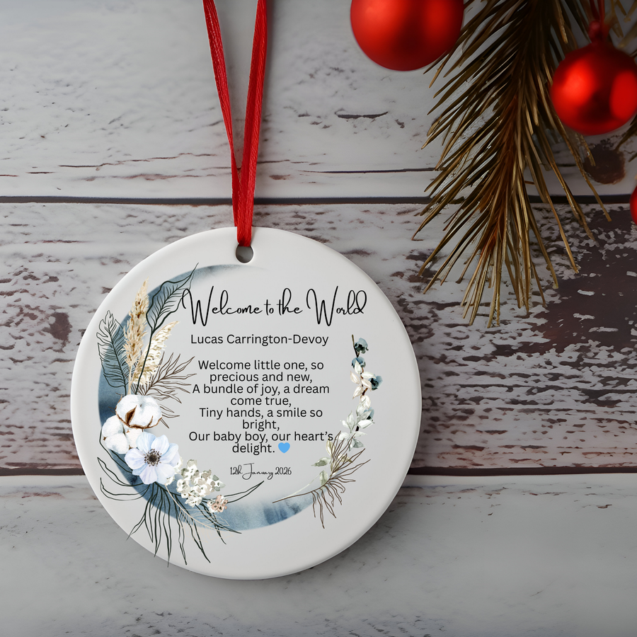 Welcome to the World Baby Ornament