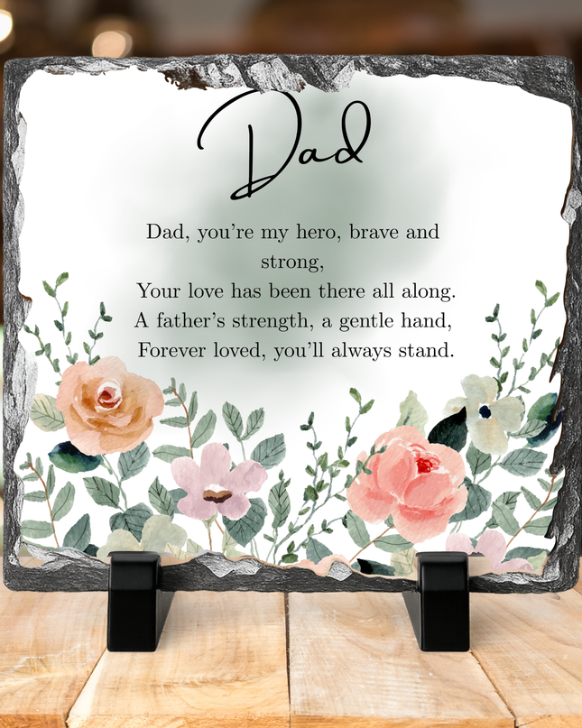 Family Poem Photo Slate with Photo’s 20x20cm - Demo Design Gifts