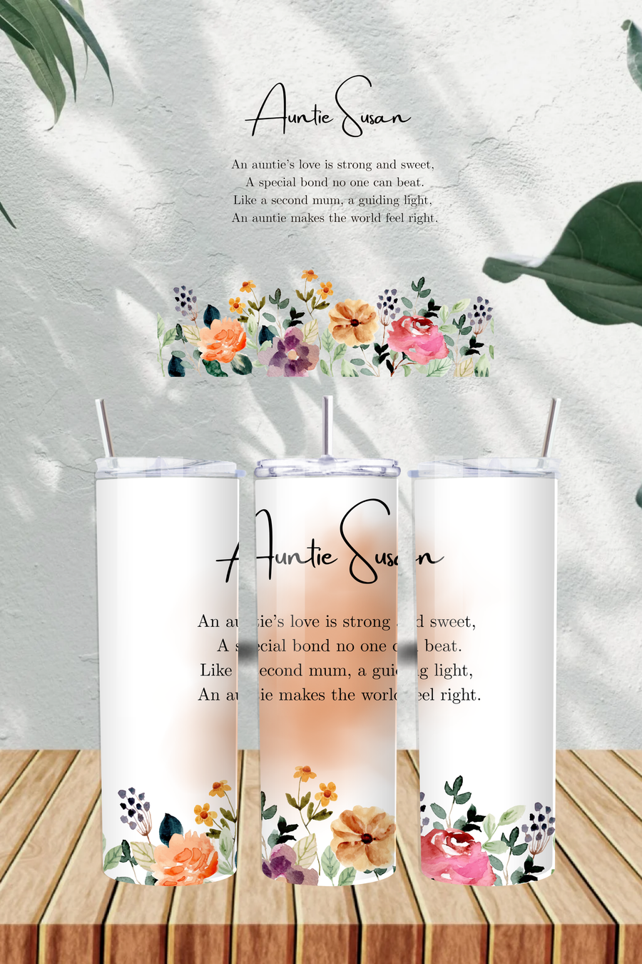 Personalised Name with Poem Orange 20oz Tumbler