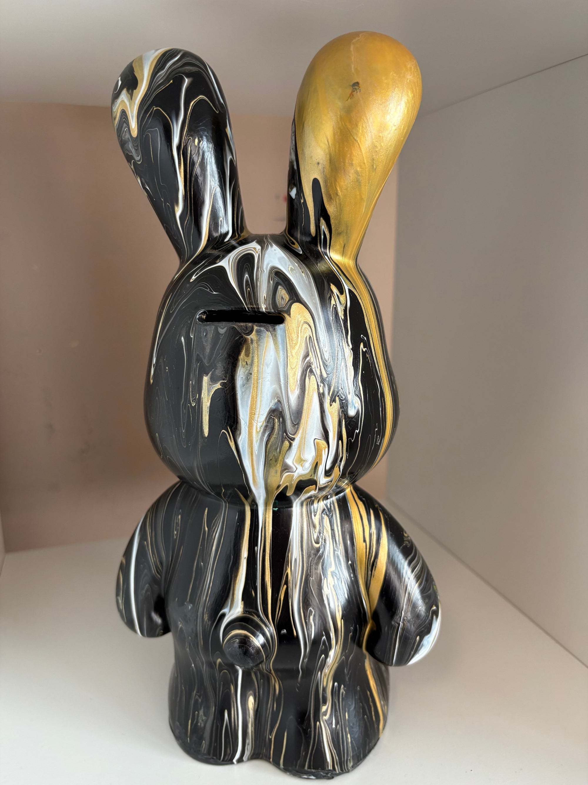 Bunny Rabbit Bear Money Box Acrylic Pouring Figure 33cm