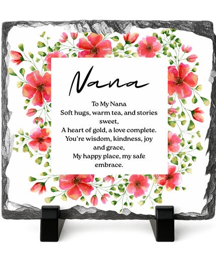 Family Poem Photo Slate with Photo’s 20x20cm - Demo Design Gifts