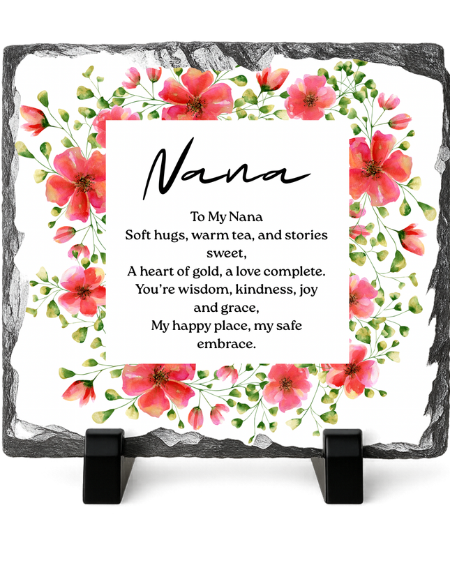 Family Poem Photo Slate with Photo’s 20x20cm - Demo Design Gifts