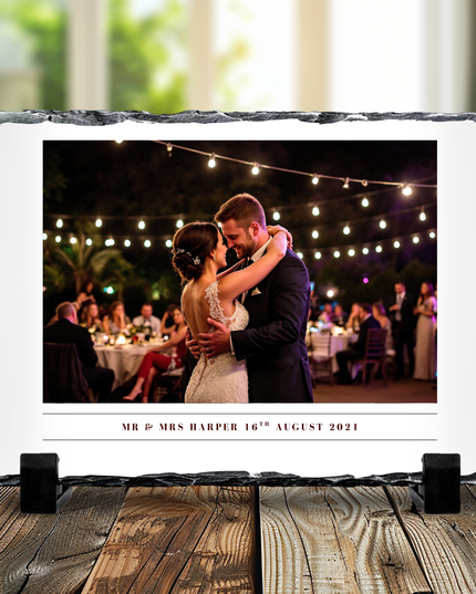 Personalised 1 Image Photo Slate with Name and Date