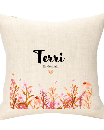 Wedding Name and Roles Personalised Cushion - Demo Design Gifts