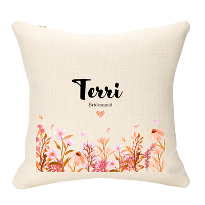 Wedding Name and Roles Personalised Cushion