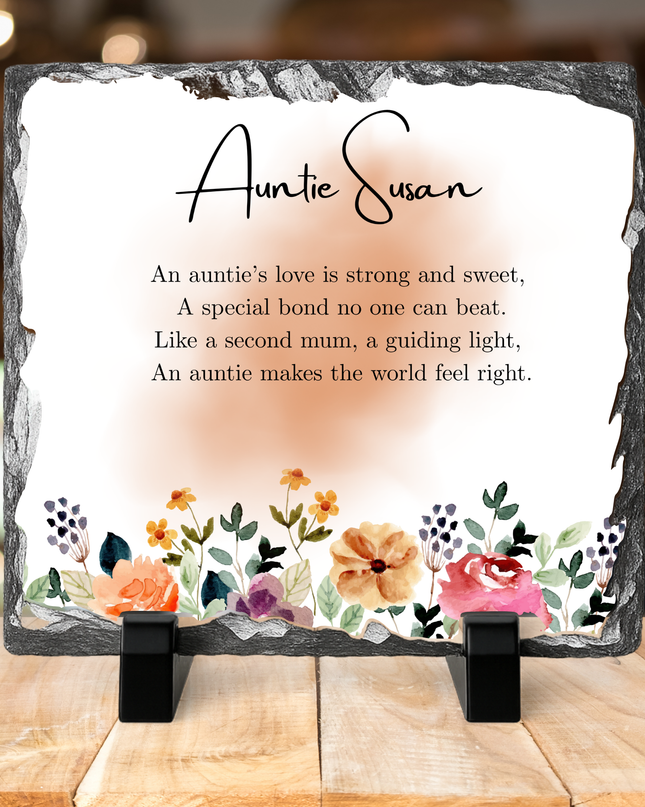 Family Poem Photo Slate with Photo’s 20x20cm - Demo Design Gifts