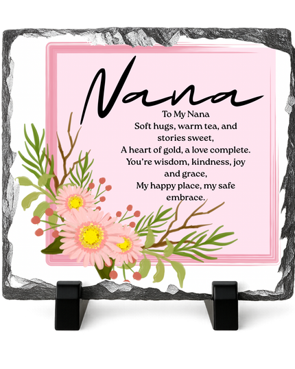 Family Poem Photo Slate with Photo’s 20x20cm - Demo Design Gifts