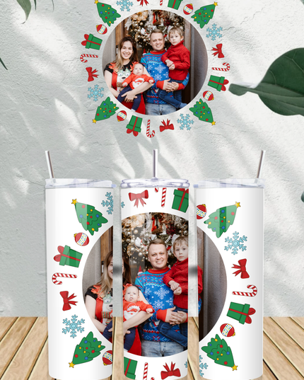 Personalised Christmas Reef with Photo 20oz Tumbler - Demo Design Gifts