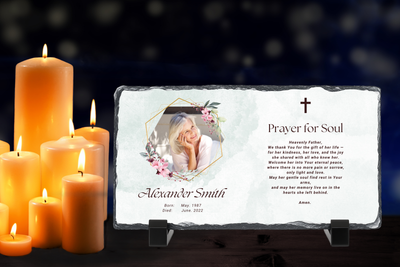 Personalised Memorial Photo Rock Slate 10x15cm | Grave Plaque | Waterproof Outdoor Memorial Gift | In Loving Memory