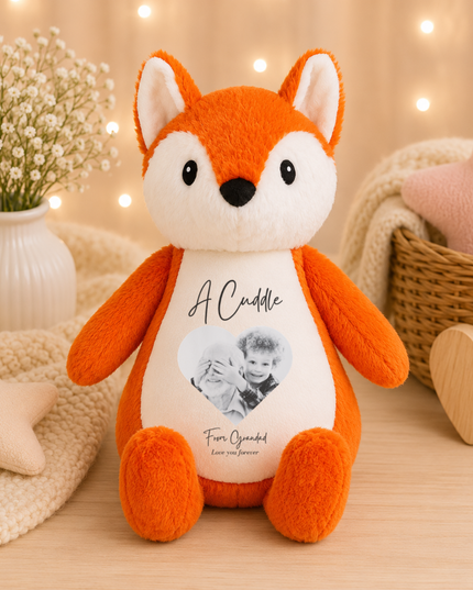A Cuddle from Grandad in Heaven Heart Version Teddy