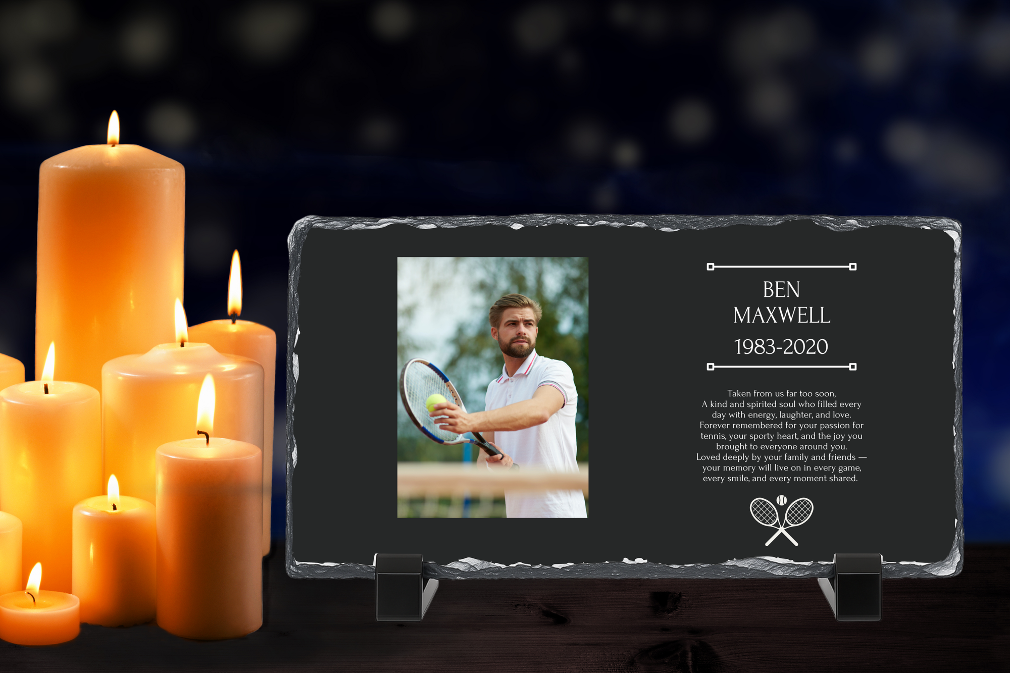 Personalised Memorial Photo Rock Slate 10x15cm | Grave Plaque | Waterproof Outdoor Memorial Gift | In Loving Memory