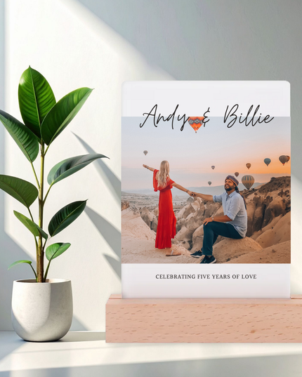 Lamp - Acrylic Photo Frame (14cm x 21.5cm) with LED Lamp - Rectangle Base