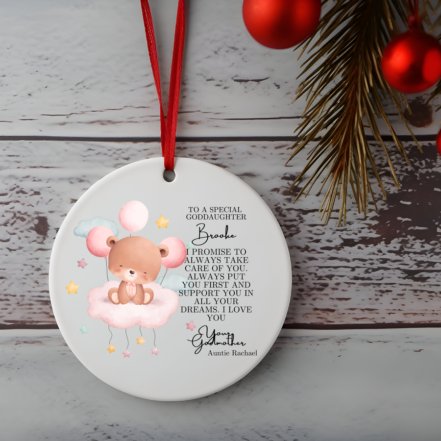 Godparent Girl Christening Ornament