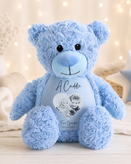 A Cuddle from Grandad in Heaven Heart Version Teddy