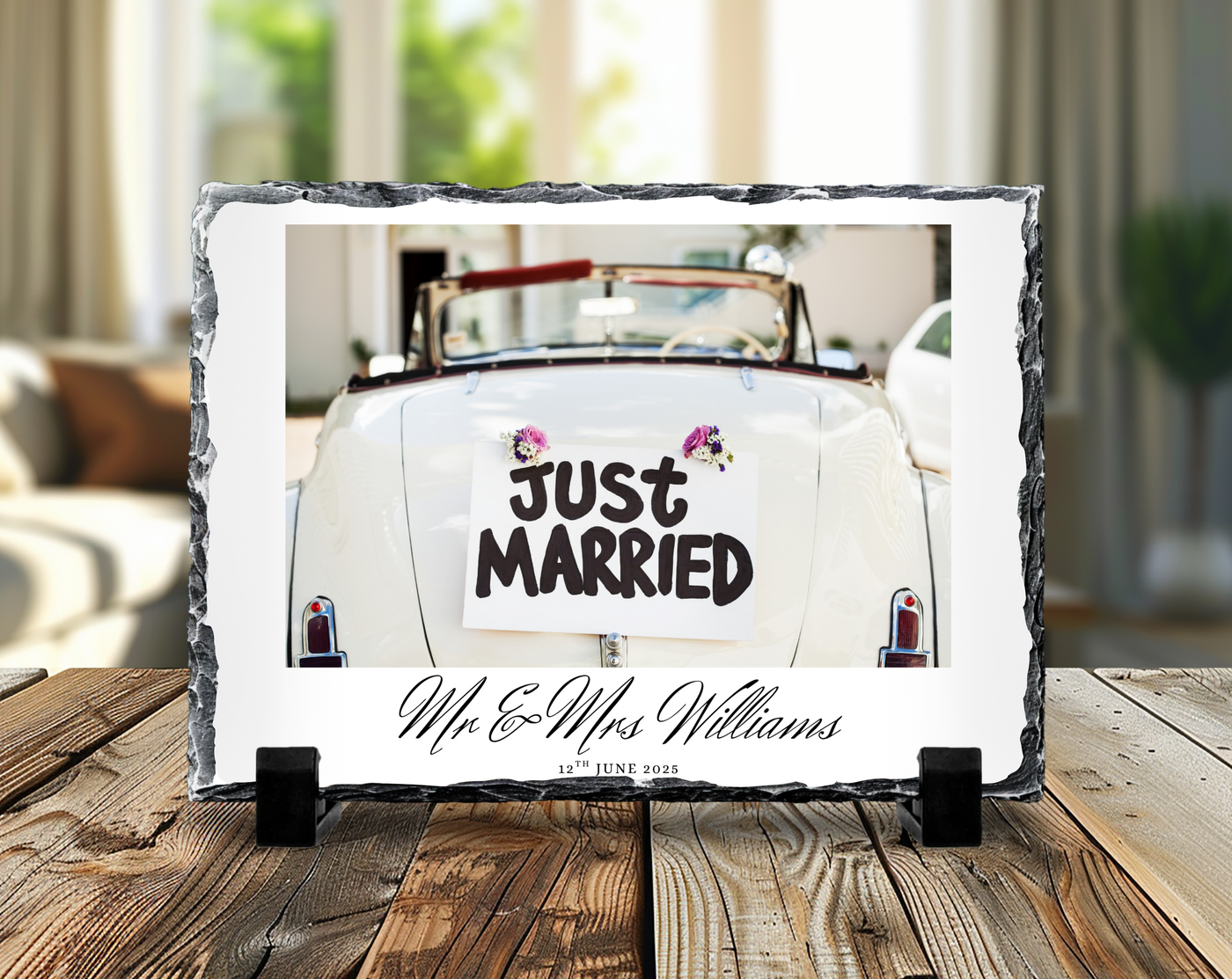 Just Married Photo Slate 19x29cm