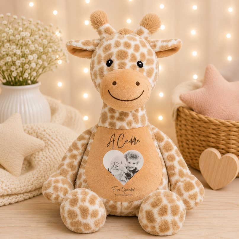 A Cuddle from Grandad in Heaven Heart Version Teddy
