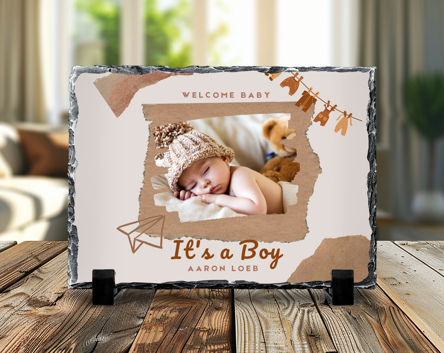 Welcome Baby It’s a Boy Photo Slate 19x29cm