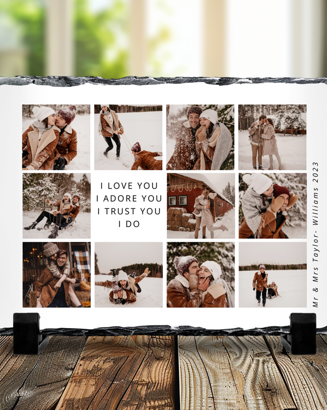 Valentines, 11 Image, love You Photo Slate with Names and Dates