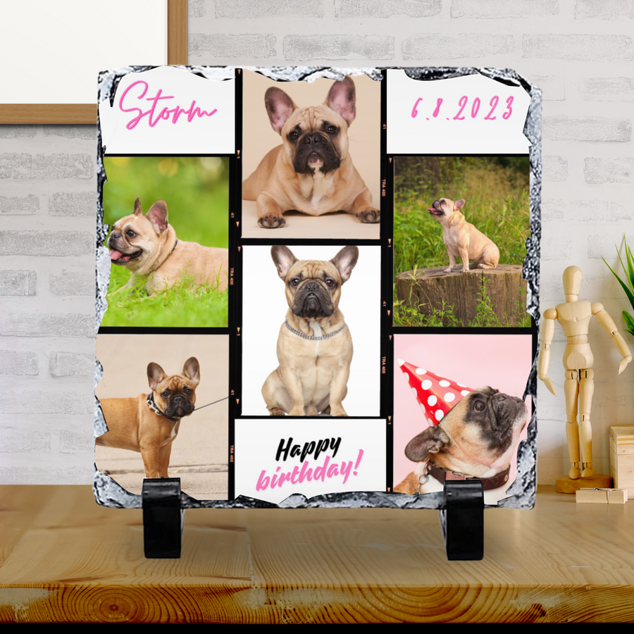 6 Image Dog Design Glossy Finish (Photo & Text)