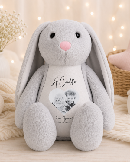 A Cuddle from Grandad in Heaven Heart Version Teddy