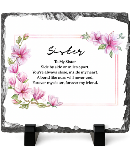 Family Poem Photo Slate with Photo’s 20x20cm - Demo Design Gifts